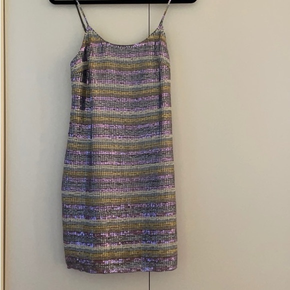 Alice + Olivia Silk Sequin Mini Dress - Picture 1 of 5